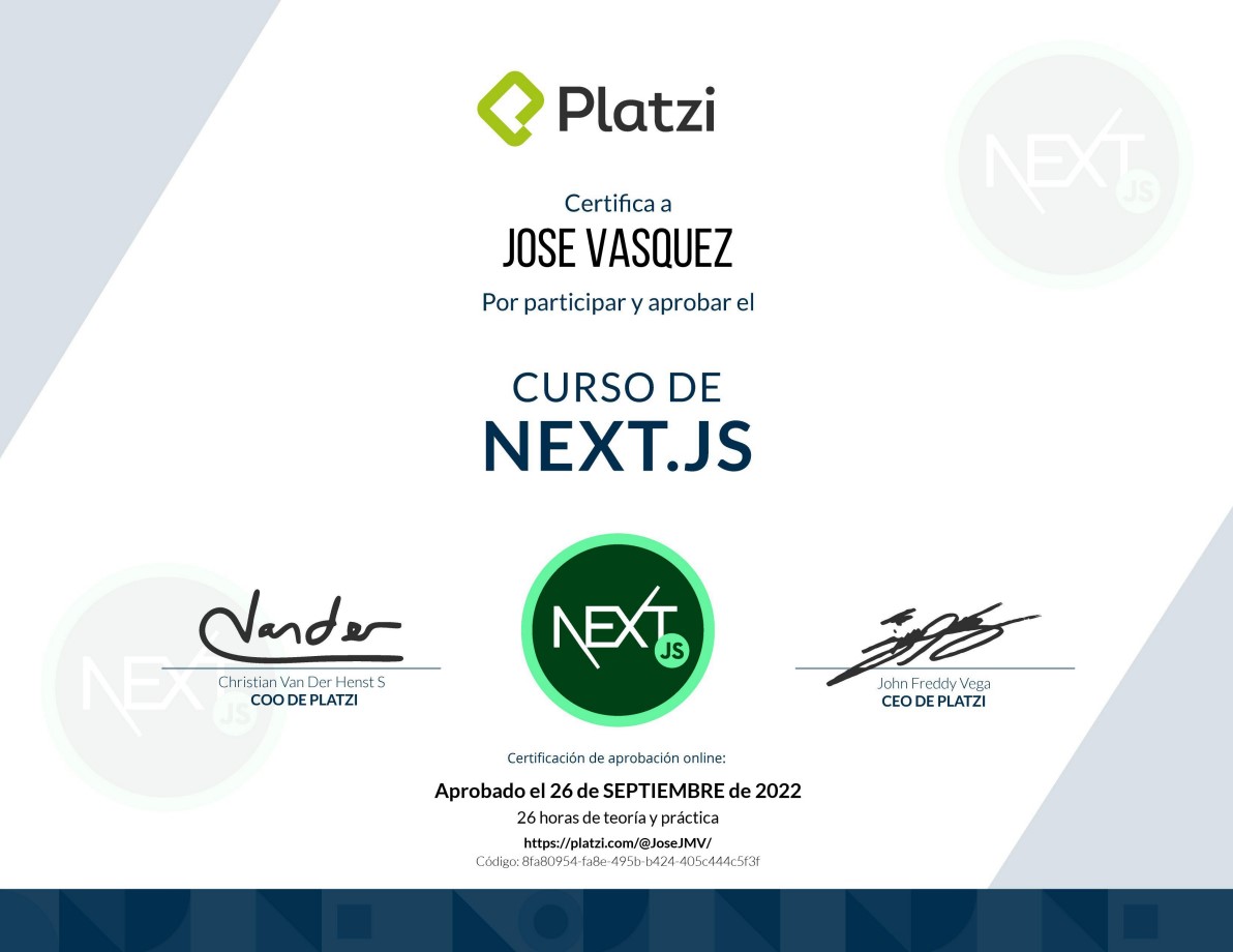 platzi certificate