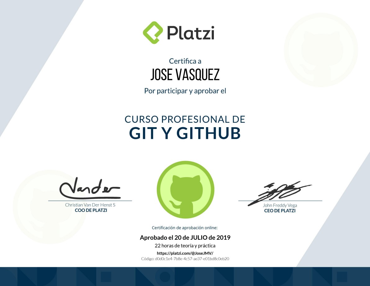 platzi certificate